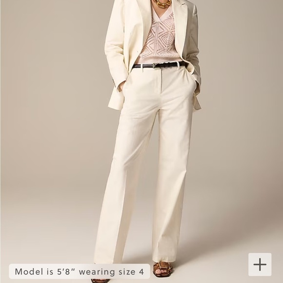 J crew Full-length wide-leg trouser in cotton blend - Picture 1 of 5